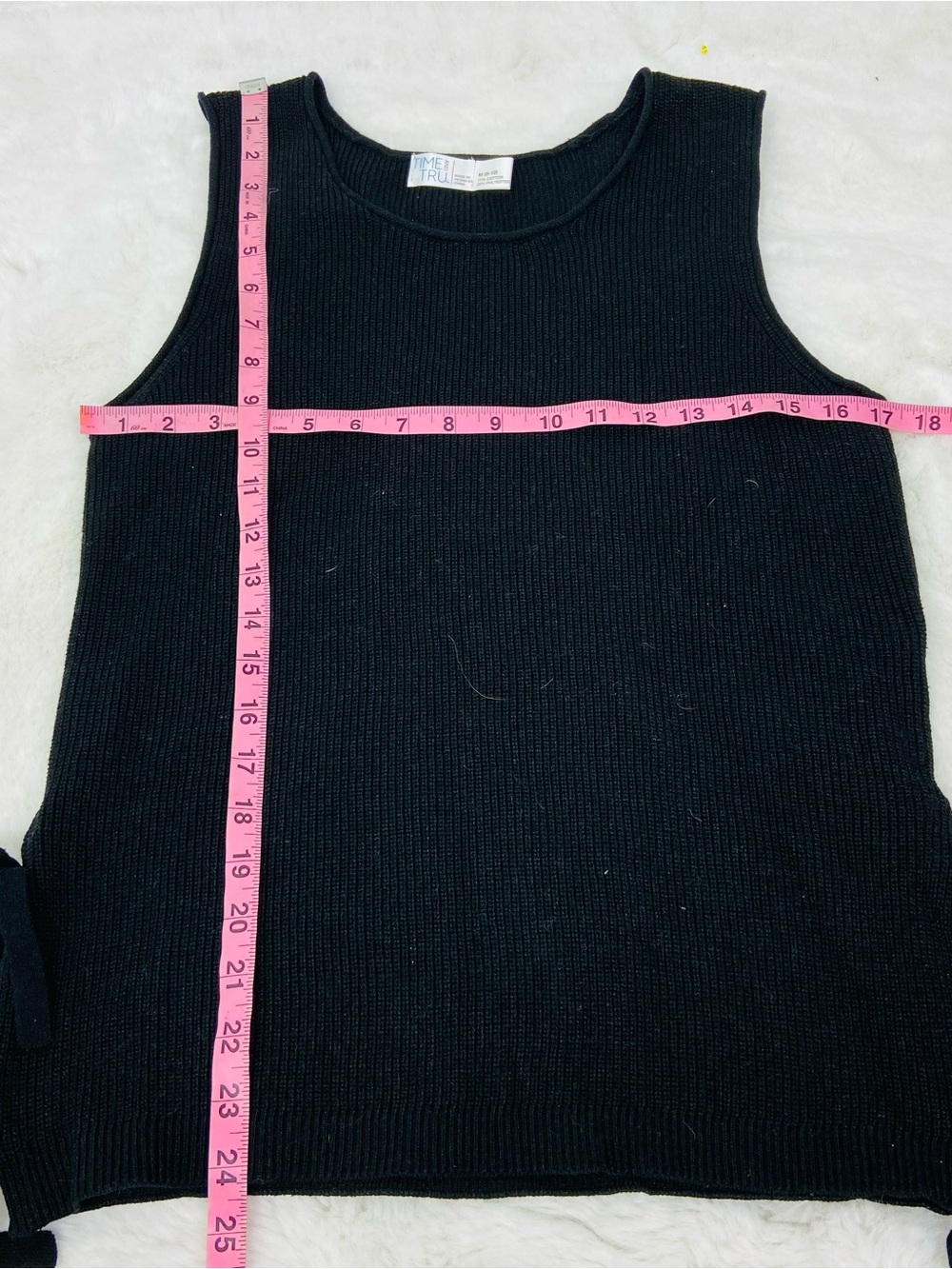 Time and Tru Black Sleeveless Knit Tank with Side Tie Detail size medium - Picture 10 of 10